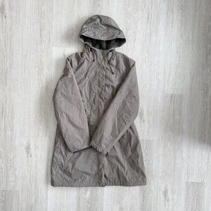 LL Bean Warm-Up Jacket Hooded Fleece Brown Lined Women's Large 3 Season EUC